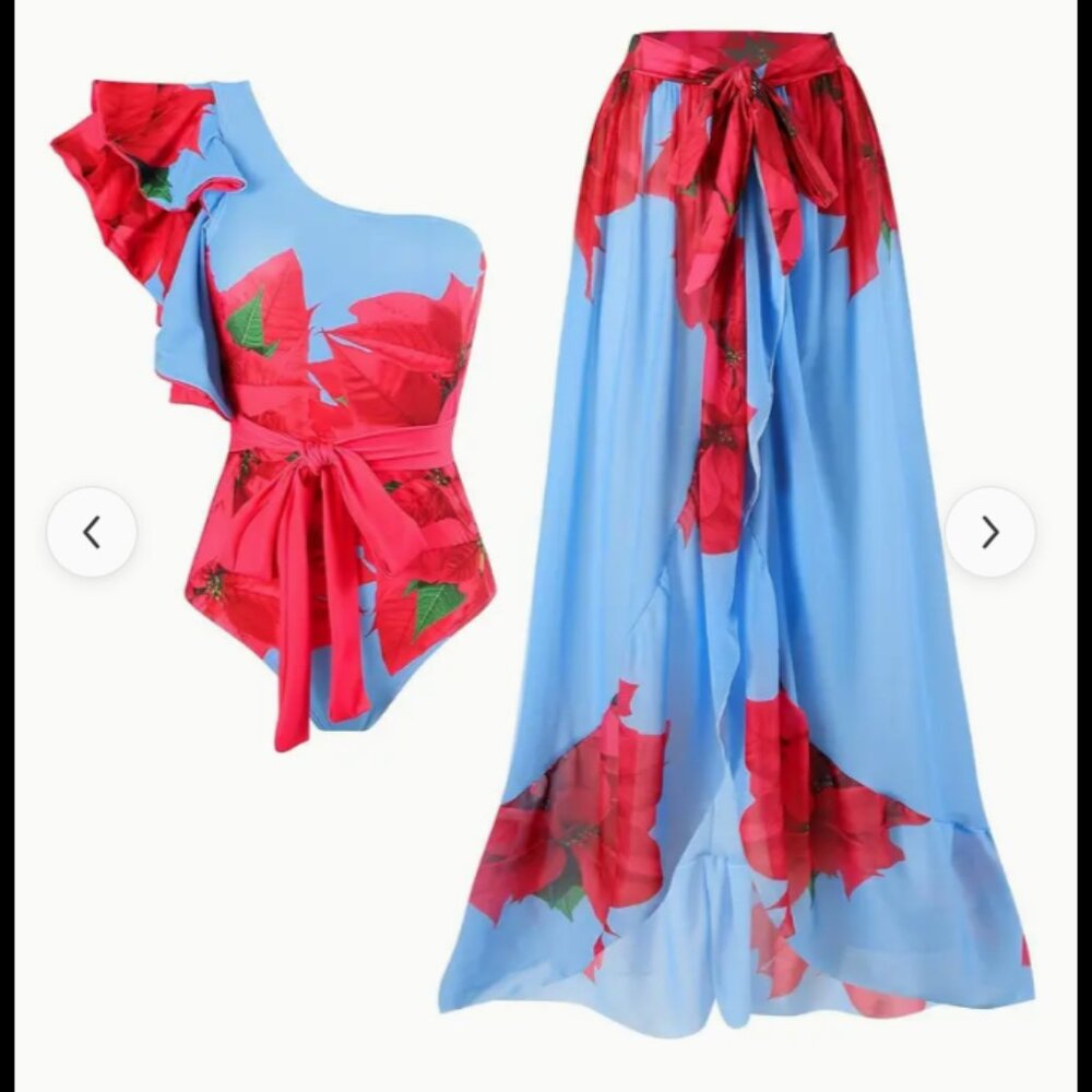 Floral Flaminco Dancer Swimsuit with a coverup